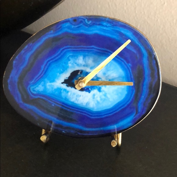 Other - Agate blue and gold decorative clock